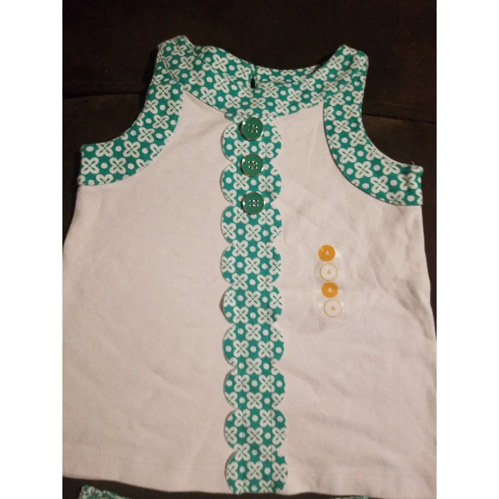 Gymboree green scene outfit 4 nwt‎